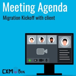 Agenda for a data center migration kickoff meeting with clients for a multi-tenant B2B SaaS product